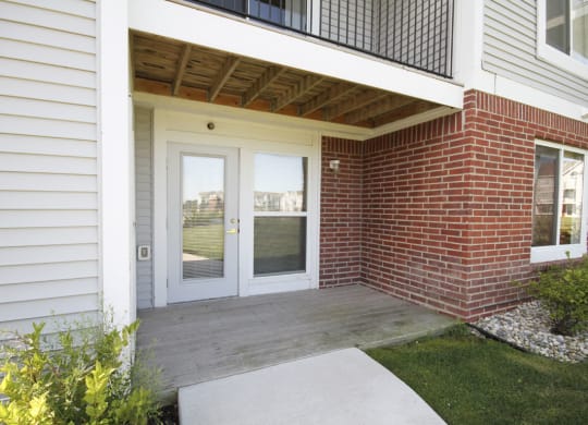 Large apartment patio with enclosed storage at Tracy Creek Apartments, Perrysburg