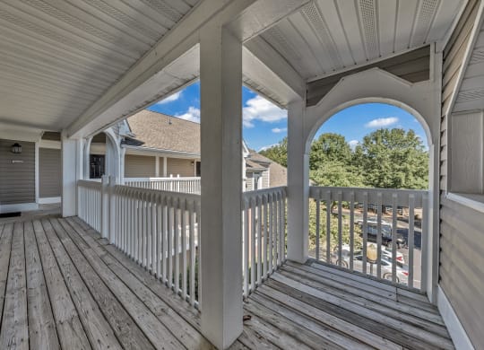 the view from the deck of a house with a white railing at Trophy Club at Bellgrade, Midlothian, VA, 23113