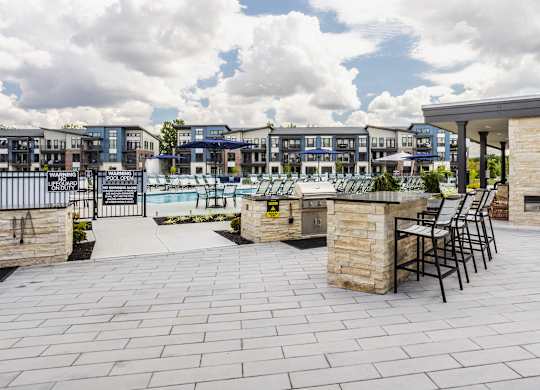 Patio with Grilling Station at Upper Vue Flats, Dublin, Ohio