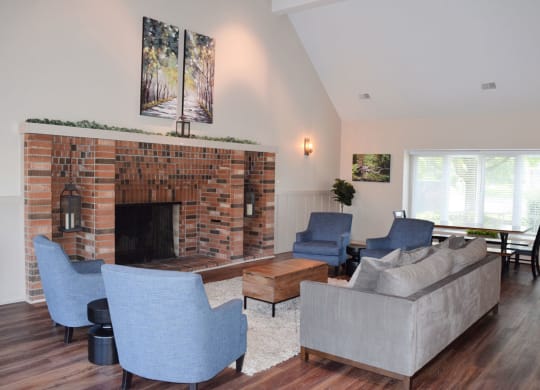 Large Fireplace In Clubhouse at Walnut Trail Apartments, Michigan