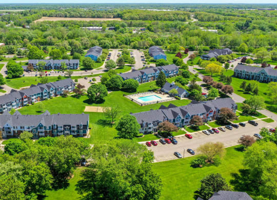 Ariel View Of Property at Walnut Trail Apartments, Michigan, 49002