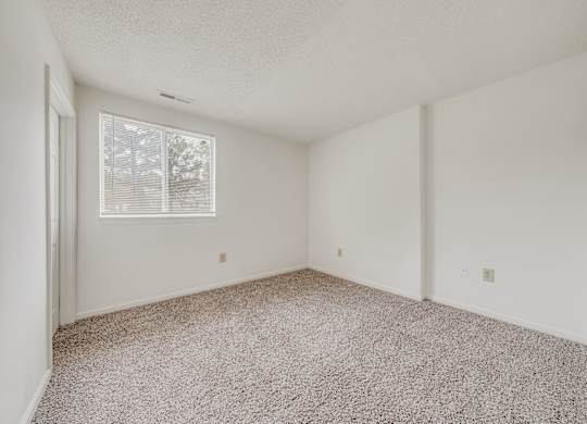 A room with a carpeted floor and a window with blinds at WaterFront Apartments, Virginia Beach, 23453