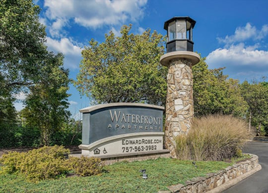 Elegant Sign board at WaterFront Apartments, Virginia Beach, Virginia