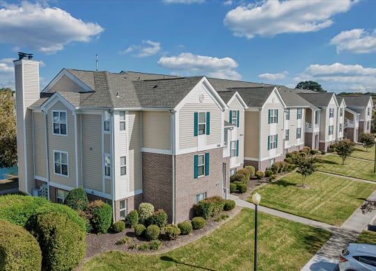 an aerial view of apartments at WaterFront Apartments, Virginia, 23453