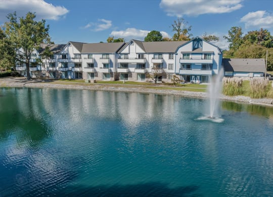 Beautiful Lake With Fountain at WaterFront Apartments, Virginia Beach, VA