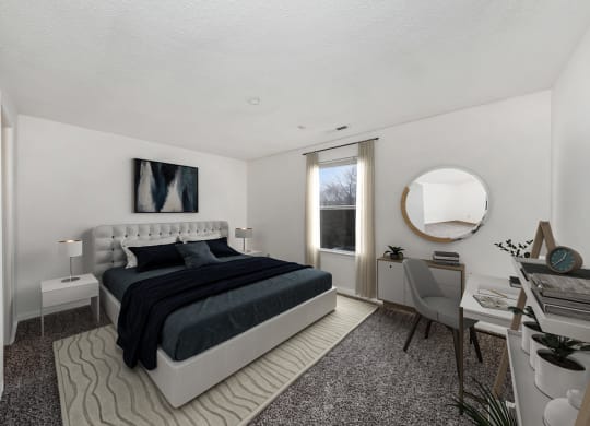 Comfortable Bedroom With Large Window at WaterFront Apartments, Virginia Beach, Virginia