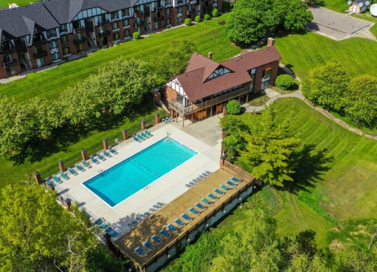 Aerial View Of Pool at Wingate Apartments, Kentwood, MI, 49512