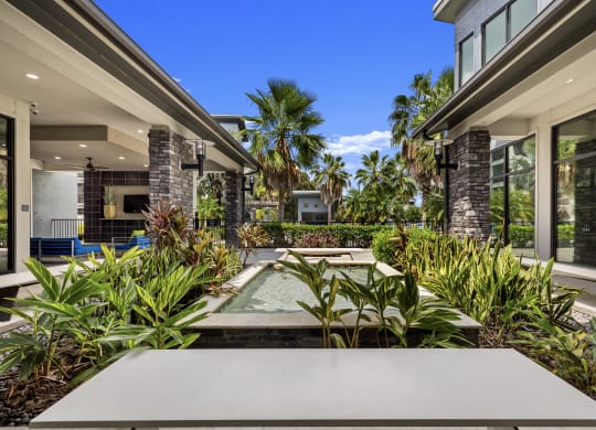 Courtyards With Beautiful Fountains at Pearce at Pavilion Luxury Apartments, Florida