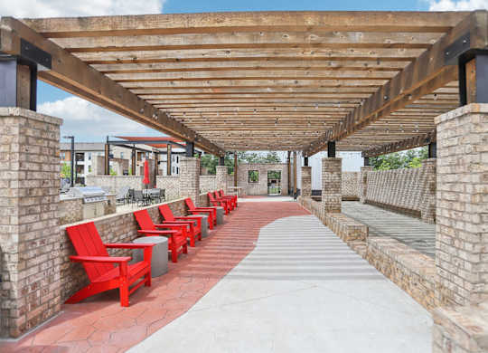 Bocce ball court and seating