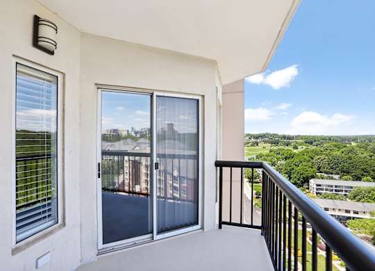 A balcony with a beautiful view.