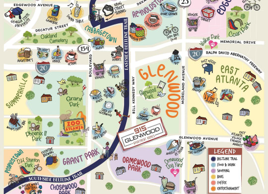 Neighborhood Map at 915 Glenwood Apartment Homes, Georgia 30316