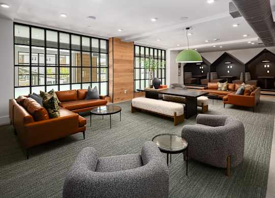 resident lounge with a view and cozy lounging