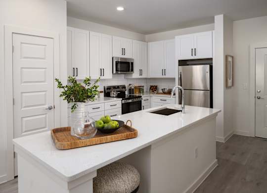 kitchen with eat-in island