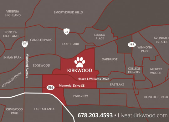 The Kirkwood Neighborhood Map, at The Kirkwood, Atlanta, Georgia