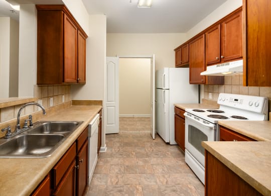 Kitchen with White Appliances