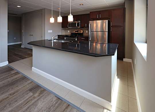 Model Suite at The Residences at Hanna in Cleveland OH - Kitchen