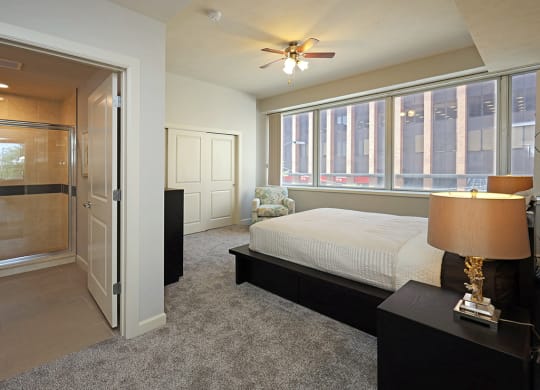 Updated Model Suite at Residences at 1717 Cleveland OH - Master Bedroom