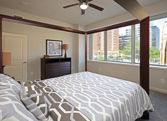 Updated Model Suite at Residences at 1717 Cleveland OH - Bedroom.