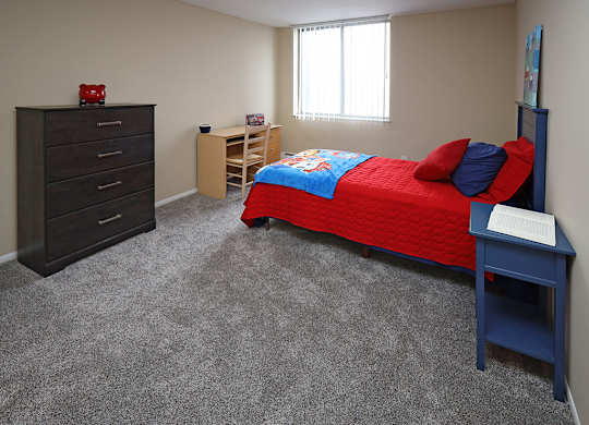 2 Bedroom 2 Bath Model Bedroom at Harbor Crest Apartments in Euclid OH