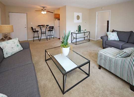 Model Living Area at Edgewater Landing Apartments in Cleveland OH