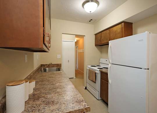 Model Suite Kitchen at Westbrook Village Apartments in Brooklyn OH