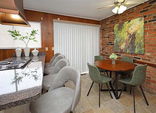 Model Kitchen and Dining Area at Colonial Park Townhomes in Euclid OH