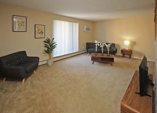 Model Suite Living Room at Westbrook Village Apartments in Brooklyn OH