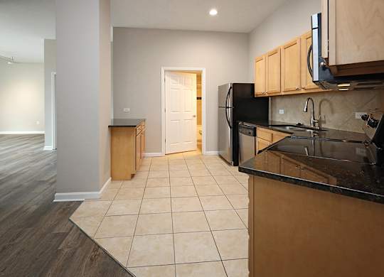 Kitchen at The Residences at 668 Apartments, Cleveland OH 44114