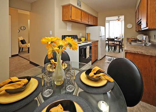 2 Bedroom 1 Bath Model Suite Kitchen at Harbor Crest Apartments in Euclid OH