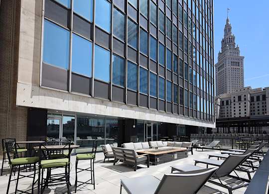 Outdoor Patio at Residences at 55 in Downtown Cleveland OH