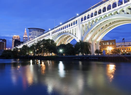 Bridge at Night at Residences at 55, Ohio