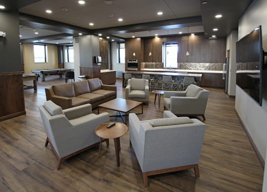 Community Lounge at The Terminal Tower Residences Apartments, Cleveland, OH