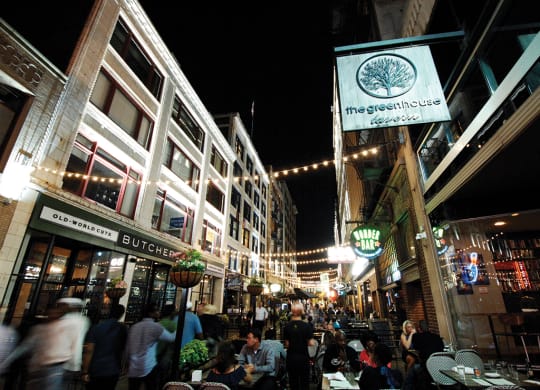 Near East 4th Street Bars, Restaurants and Entertainment at The Terminal Tower Residences Apartments, Ohio