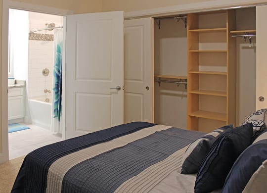 Comfortable Bedroom With Closet at Residences at Halle, Cleveland, Ohio