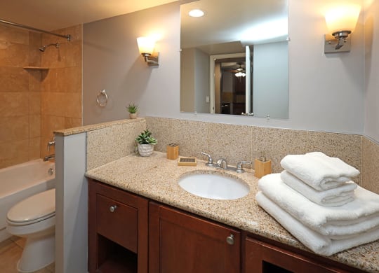 Newly Renovated Model Suite at Reserve Square in Cleveland OH - Bathroom