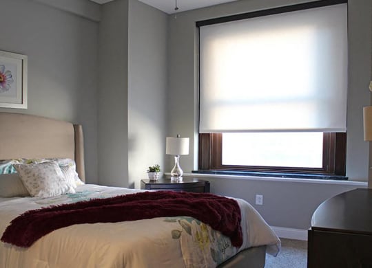 Beautiful Bright Bedroom With Wide Windows at Residences at Leader, Cleveland, OH, 44114