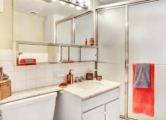 Model Bathroom at Oliver House Apartments in Shaker Heights, OH