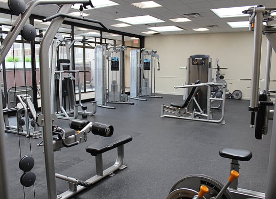 Fitness Center With Modern Equipment at Reserve Square, Cleveland Ohio
