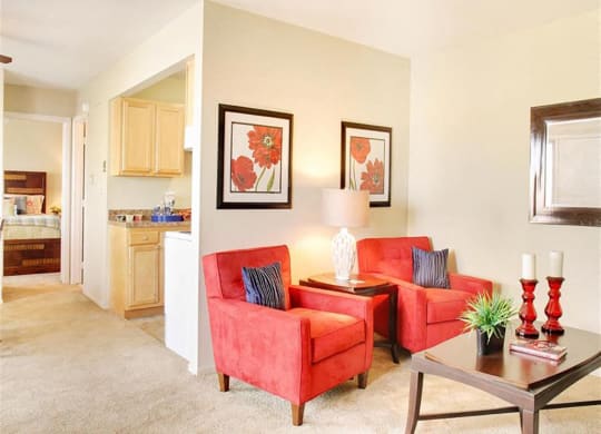 Model Living Room at Summerwood Commons Apartments in Euclid, OH