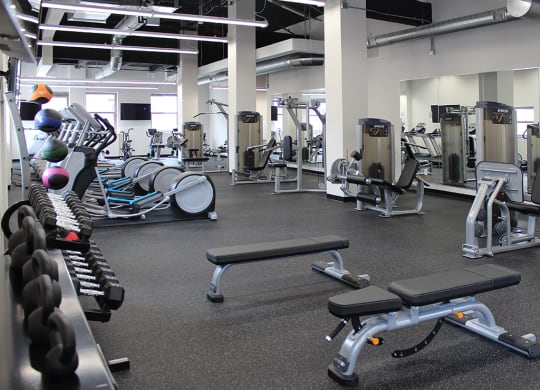 Fitness Center With Updated Equipment at The Terminal Tower Residences Apartments, Cleveland, Ohio