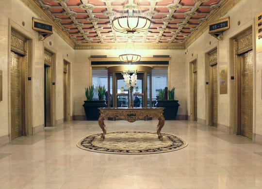Gorgeous Lobby  at The Terminal Tower Residences, Cleveland Apartments, OH, 44113