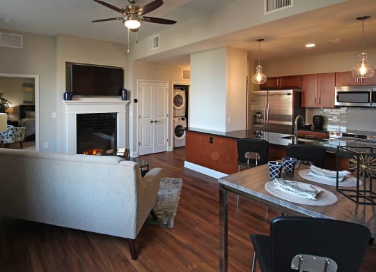 Well Equipped Kitchen And Dining at The Terminal Tower Residences Apartments, Ohio