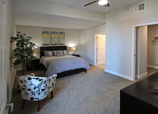 Master Bedroom at The Terminal Tower Residences Apartments, Ohio