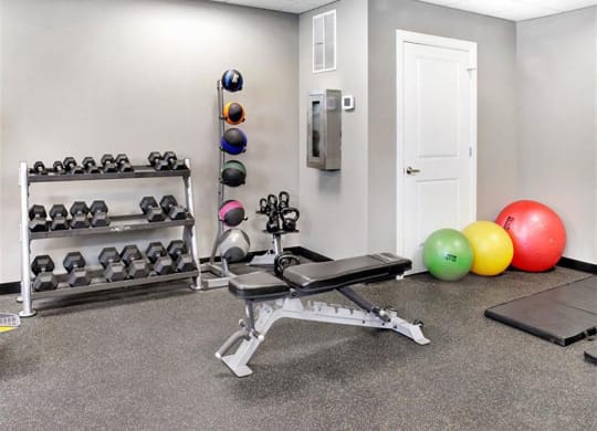 Fitness Center With Modern Equipment at The Residences At Hanna Apartments, Ohio, 44115