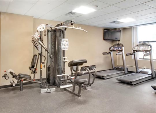 Fitness Center With Updated Equipment at The Residences At Hanna Apartments, Cleveland, OH, 44115