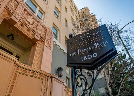 A sign for The Terrace Room at 1800 is displayed.