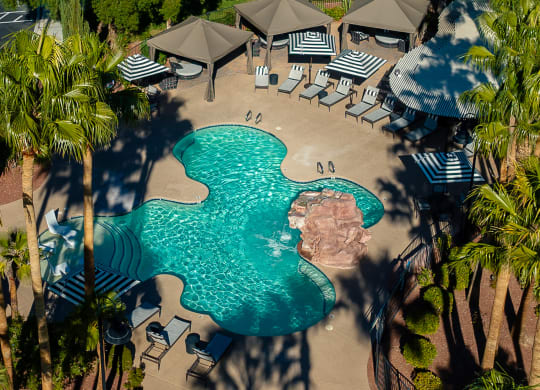 an aerial view of the pool at the resort at longboat key club
