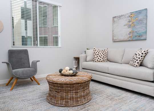 Living room with couch and coffee table