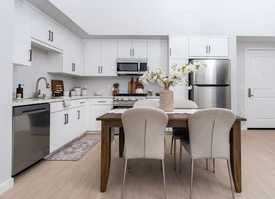 Kitchen with dining table