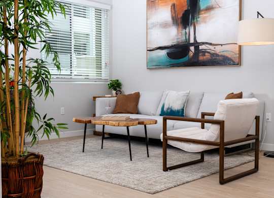 Living room with couch and coffee table